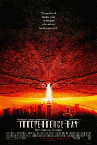 Independence Day Movie Poster City Attacked by Aliens