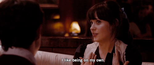 Independent Zooey Deschanel Like Being On My Own GIF