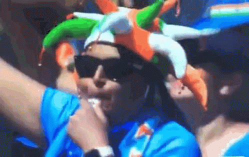 India Cricket Fan Cheering GIF