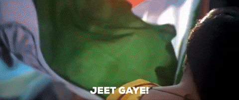 India Cricket Fan Proudly Raising The Flag GIF