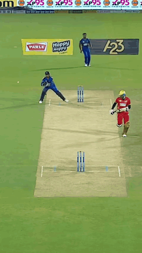 India Cricket Pitch Bowler GIF