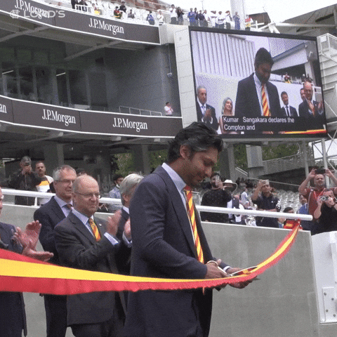 India Cricket Ribbon Cutting GIF