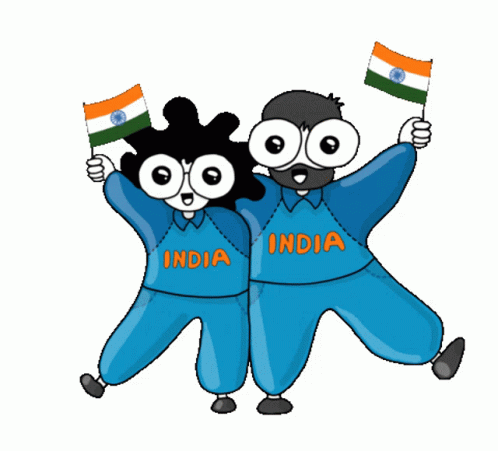 India Cricket Waving Flag GIF