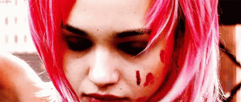 India Eisley Removing Pink Wig GIF