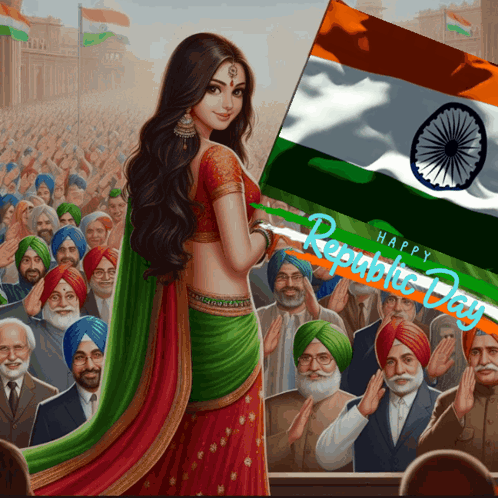 India Republic Day Woman Art GIF