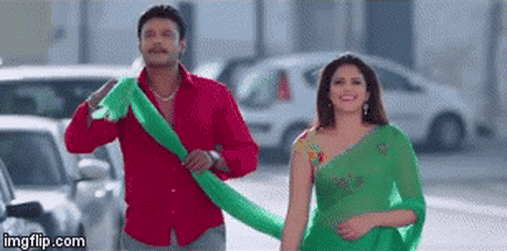 Indian Romance Couple Walking GIF