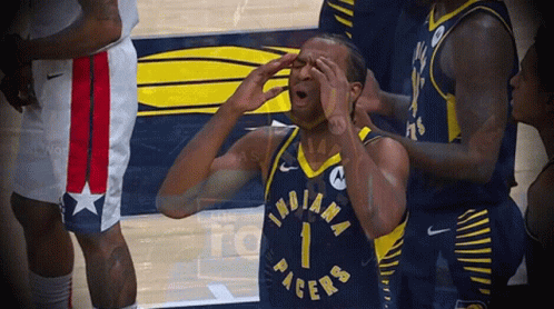 Indiana Pacers Player Covering Eyes