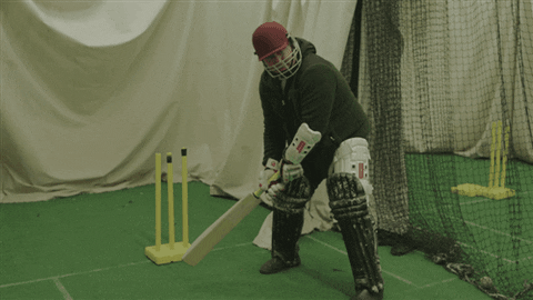 Indoor Cricket Practice Fail GIF