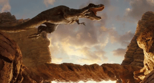 Indoraptor Jumps From Mountain To Mountain GIF