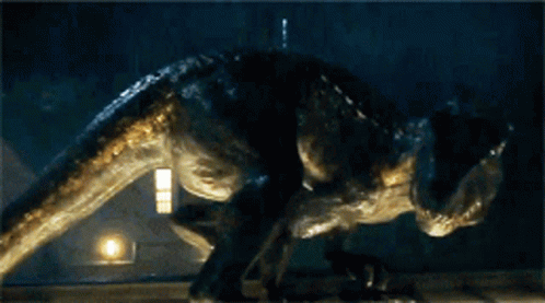 Indoraptor Roaring In Heavy Rain GIF