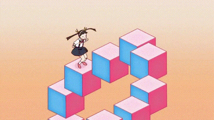 Infinite Cartoon Jumping On Box GIF