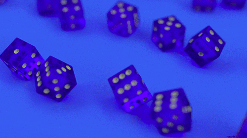 Infinite Loop Blue Glass Game Dice GIF