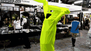 Inflatable Neon Green Tube Man Erratic Dancing GIF