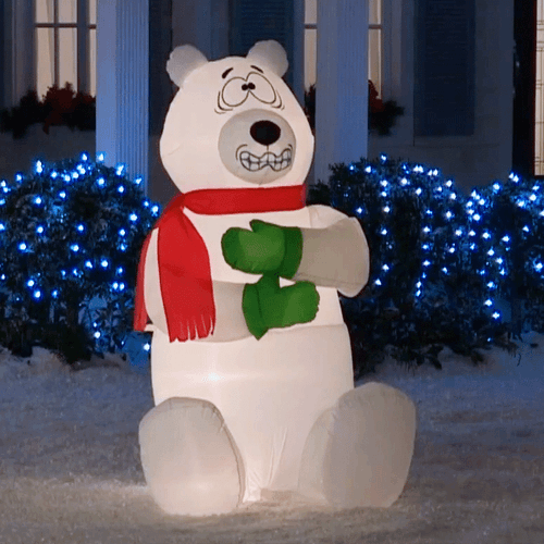 Inflatable Polar Bear Shivering GIF
