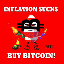 Inflation Sucks Buy Bitcoin Digital Art GIF