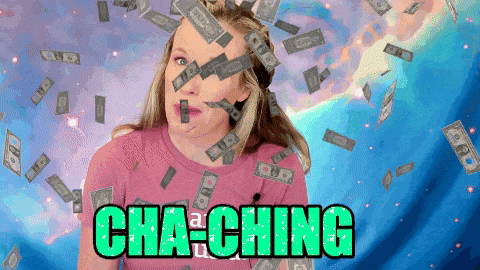 Influencer Cha Ching Flying Money GIF