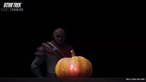 Infuriated Klingon Smashing Pumpkin Star Trek GIF