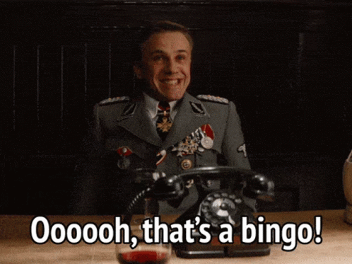 Inglourious Basterds Oh That's A Bingo GIF