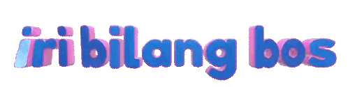 Ini Bilang Bos Word in Blue and Pink