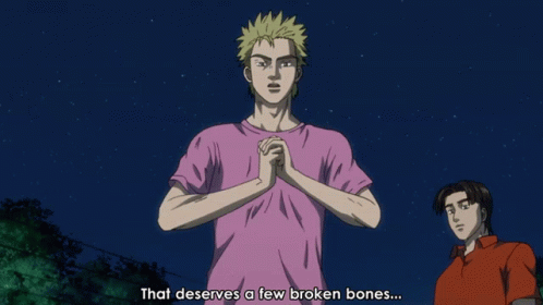 Initial D Keisuke Takahashi Clasping Hands GIF