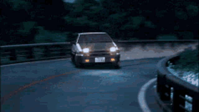Initial D Smoky Car Drift GIF