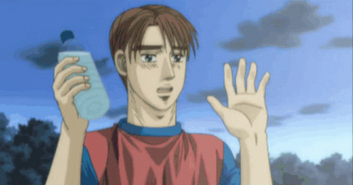 Initial D Takumi Fujiwara Waving Bottle GIF