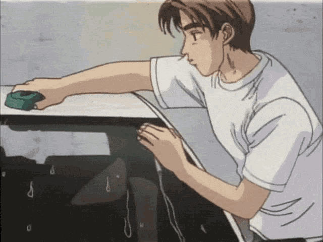 Initial D Takumi Fujiwara Wiping Car GIF