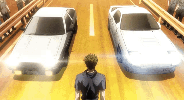 Initial D Two Car Race GIF