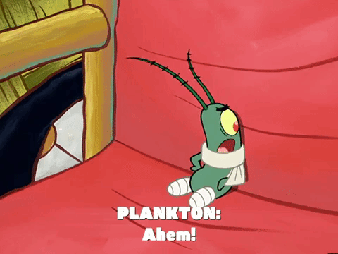 Injured Plankton With Bandages GIF