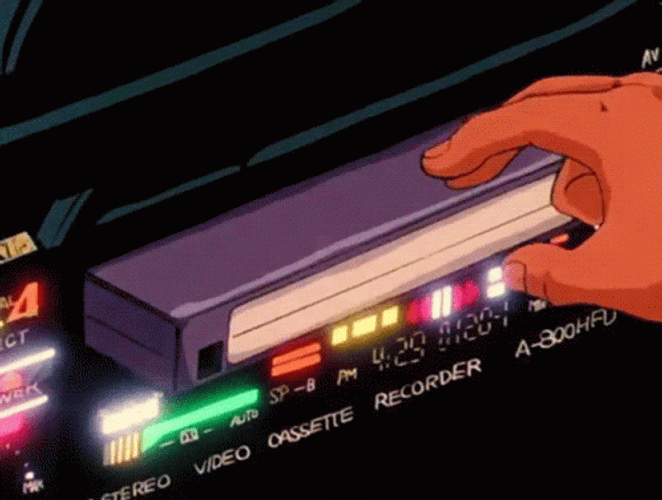 Inserting Vhs Tape Animation GIF