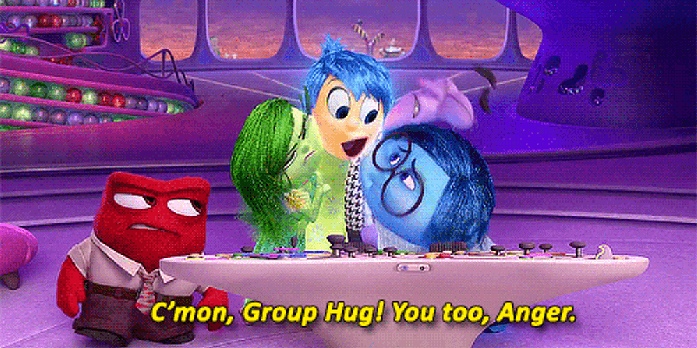 Inside Out Film Group Hug Cartoon Love GIF