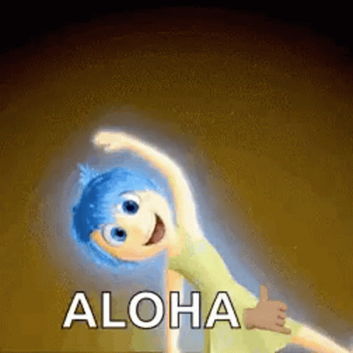 Inside Out Joy Aloha Waving Hand GIF