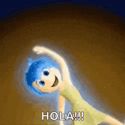 Inside Out Joy Hola Waving Hi GIF