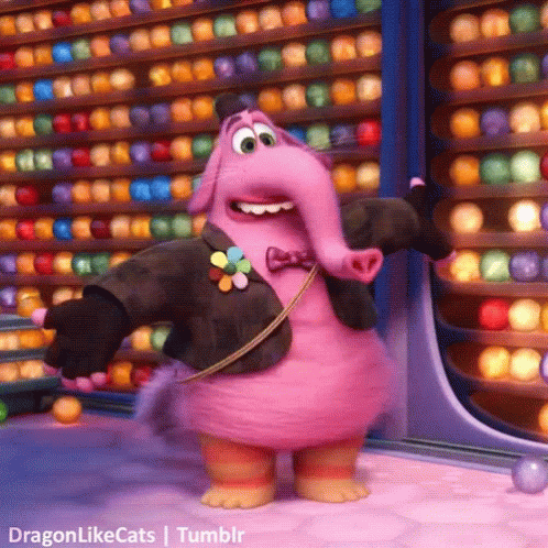 Inside Out Joyful Bing Bong Jumping GIF