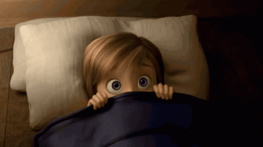 Inside Out Riley In Bed Fear Reaction GIF