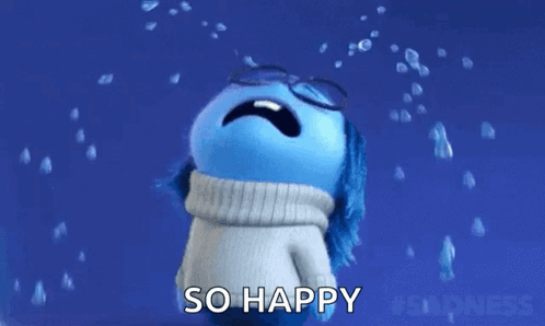 Inside Out Sadness Crying Happy GIF