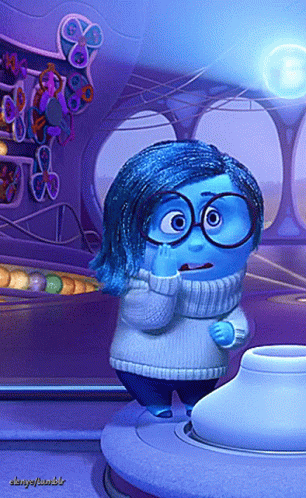 Inside Out Sadness Hands Tight Head Down GIF