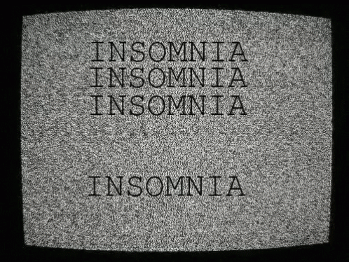Insomnia Words on TV Screen