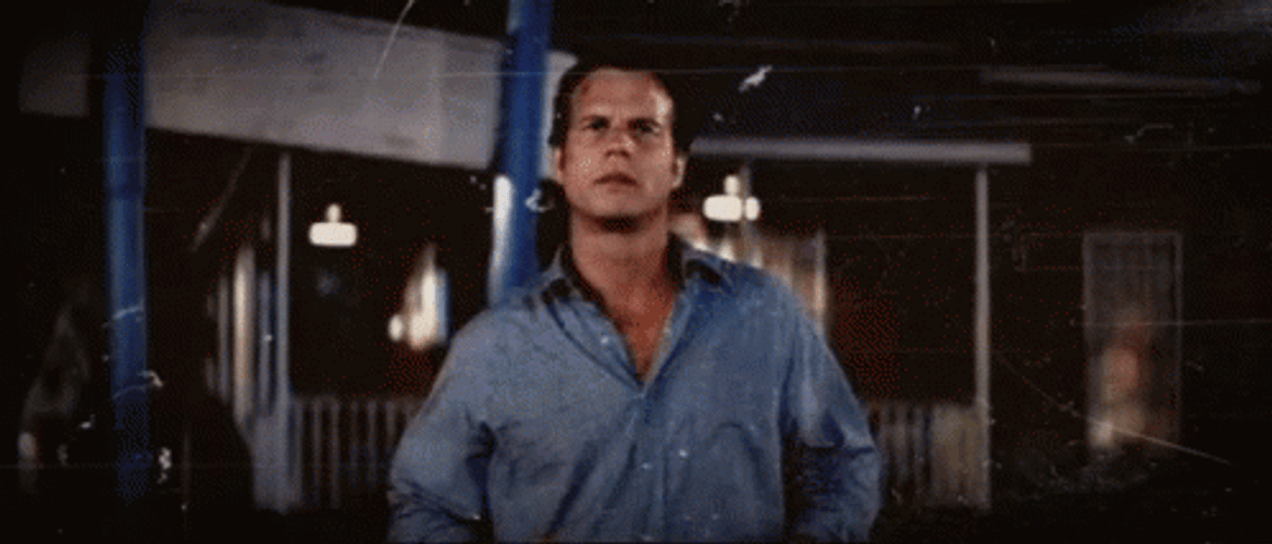 Intense Bill Paxton Contemplating Twister Film GIF