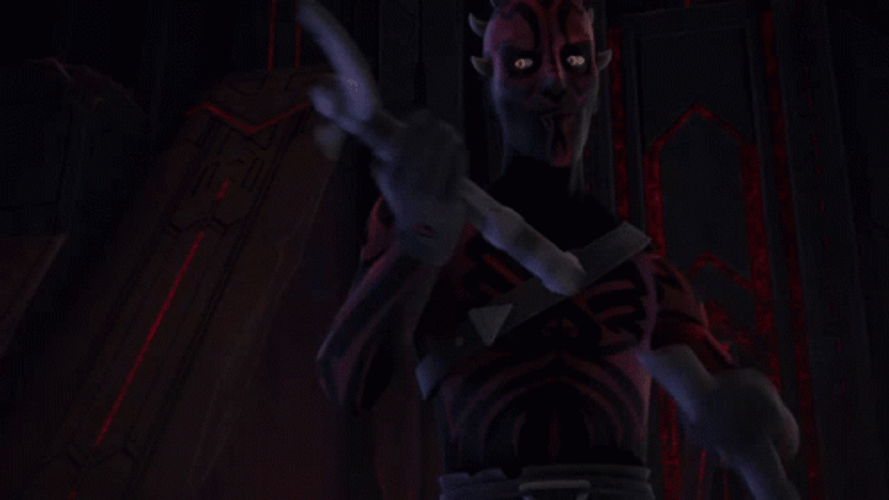 Intense Darth Maul Lightsaber Fight GIF