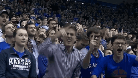 Intense Rock Chalk Cheering GIF