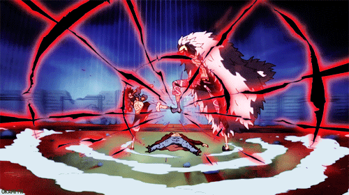 Intense Scene Of Luffy Blocking Donquixote Doflamingo's Attack GIF