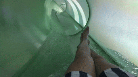 Internal View Waterslide Fast Pace Gliding GIF