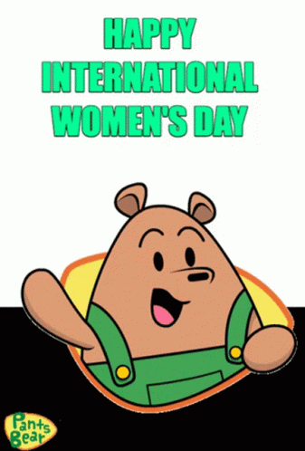 Bear Greets Happy International Women's Day GIF