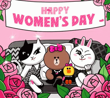 International Women's Day With Line Friends GIF