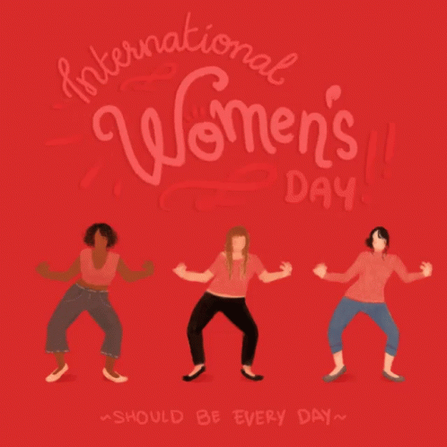 International Women's Day Red Background GIF