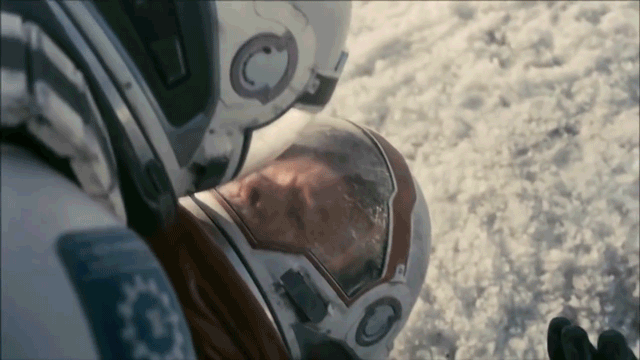 Interstellar Cooper Vs Mann Fight GIF
