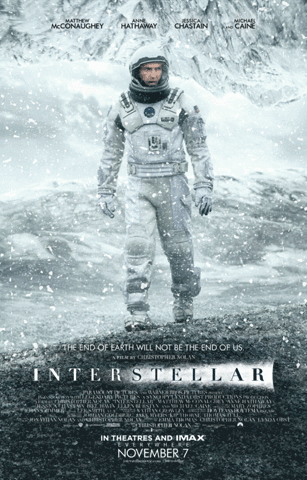 Interstellar Man in Space Suit in Snow