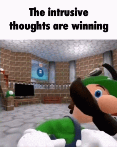 Intrusive Thoughts Winning Luigi Meme GIF