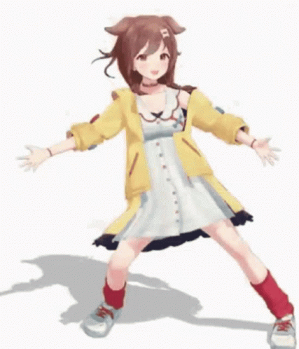 Inugami Korone Copying Titan Speakerman Dance Moves GIF